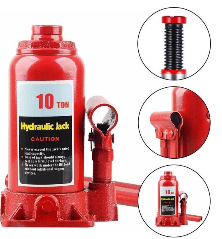 Hydraulic Bottle Jack 10 TON Low Profile Automotive Shop Axle Jack Hoist Lift - Image 2
