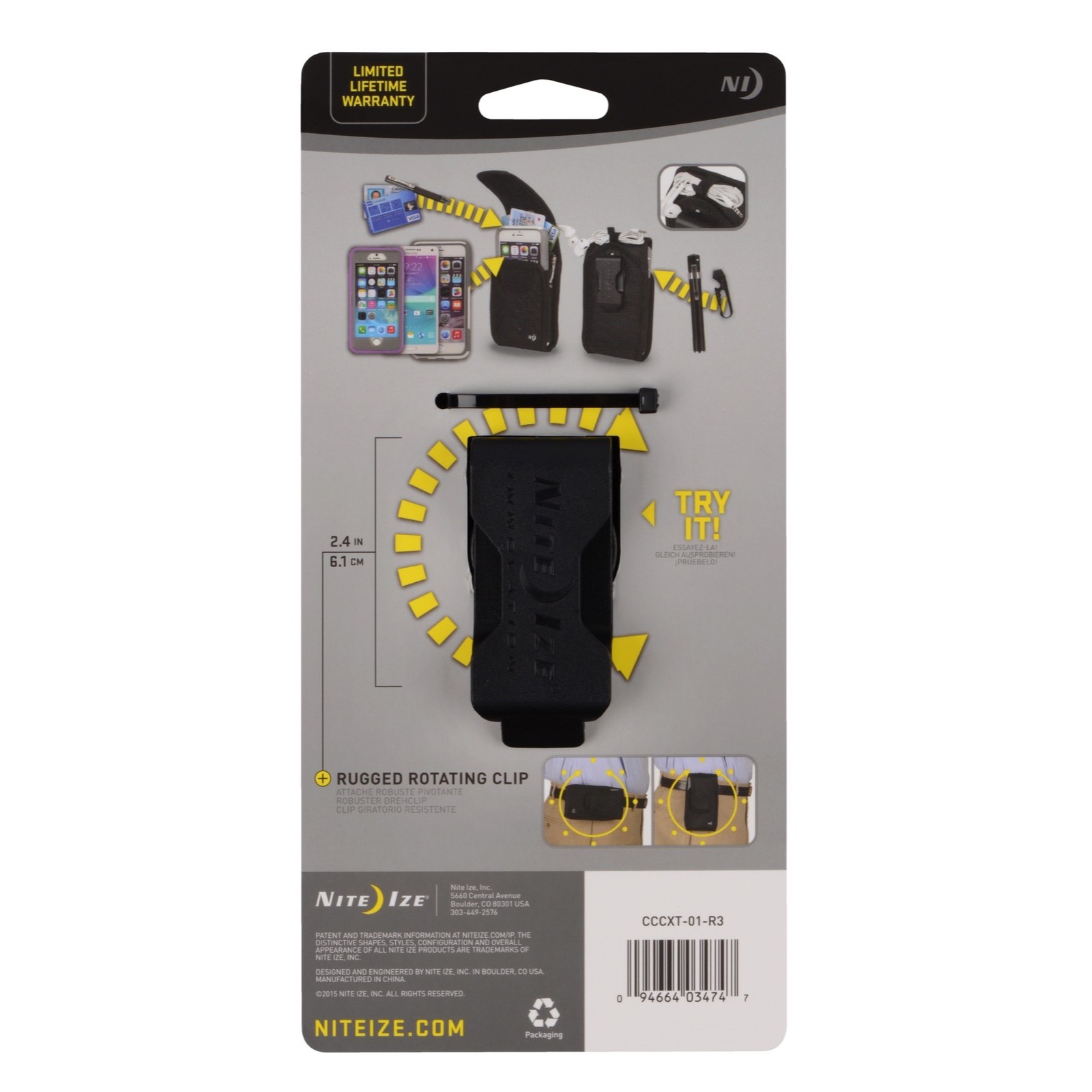 Nite Ize Clip Case Cargo Universal Rugged Holster, XL - Black - Image 3