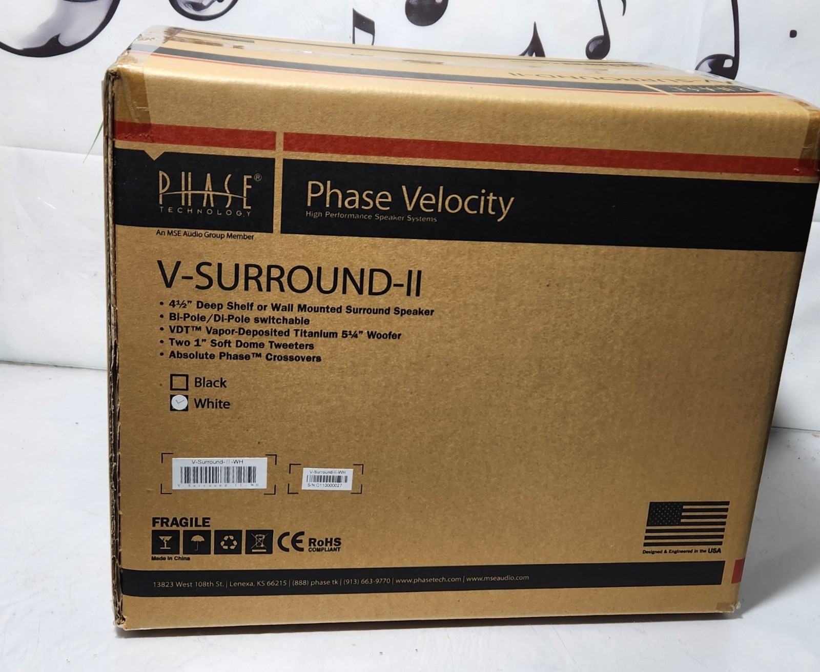 Phase Tech Velocity V-Surround-II Audio Speaker Pair. Audiophile approved! Crisp