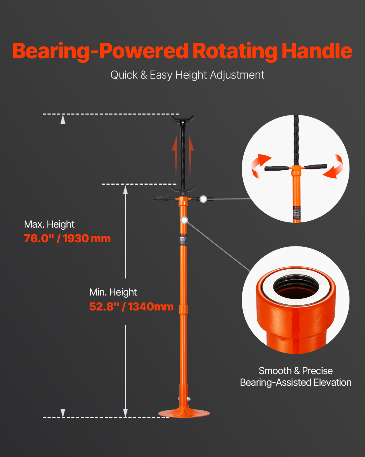 Underhoist Support Stand 3/4Ton Capacity Under Hoist Jack Stand Round Base - Image 3