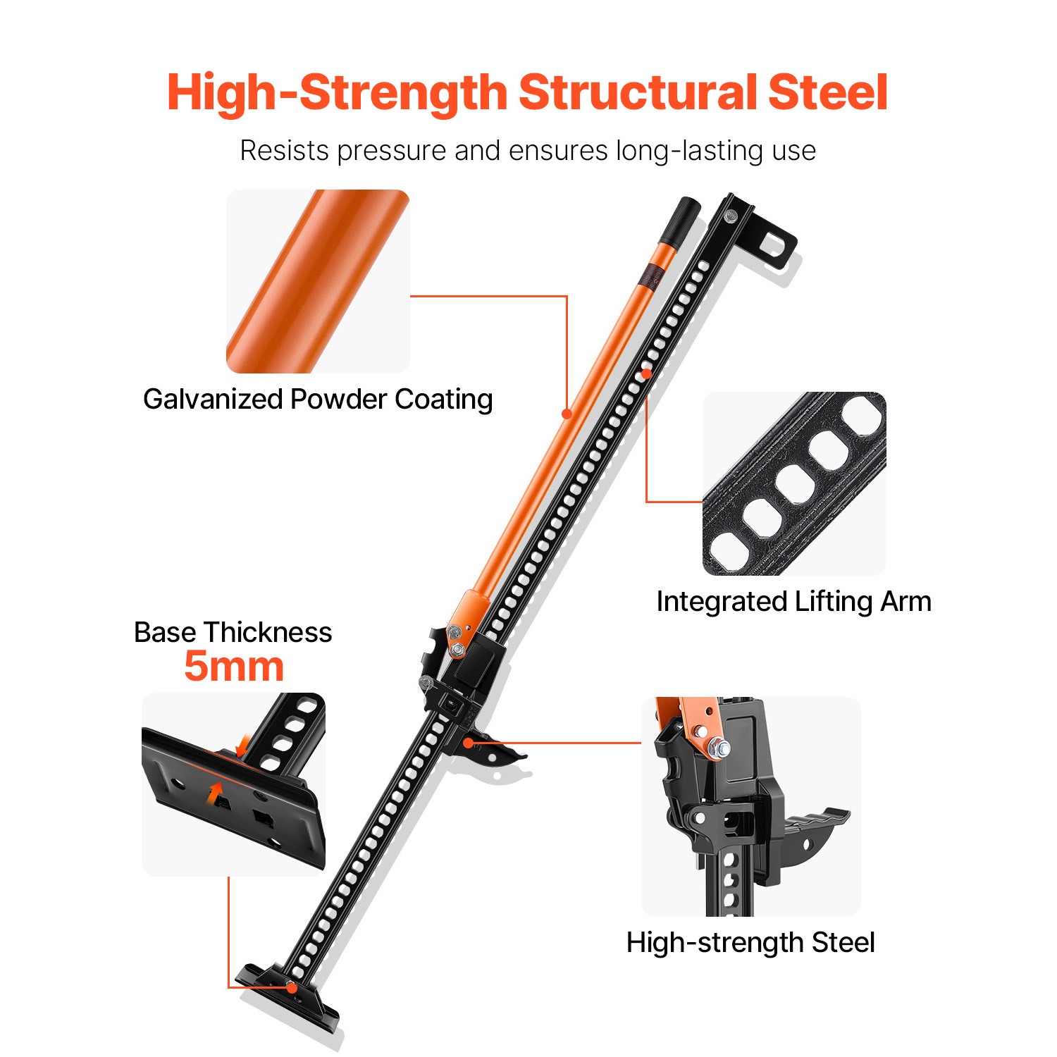 60" Off Road Farm Jack Hoist 7000 Lbs High Lift Tractor Vehicle's Winch - Image 4