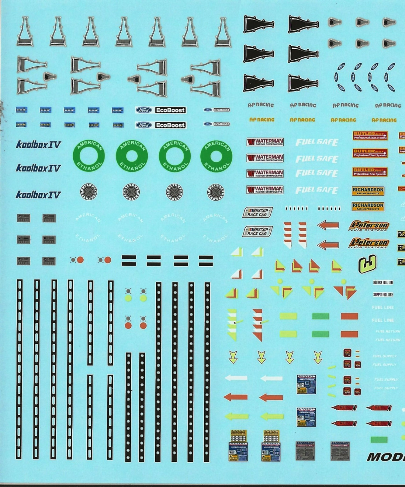 NASCAR DECAL 2019 & UP MODERN NASCAR GOODIES DETAIL SHEET 1/24-1/25 - Image 2