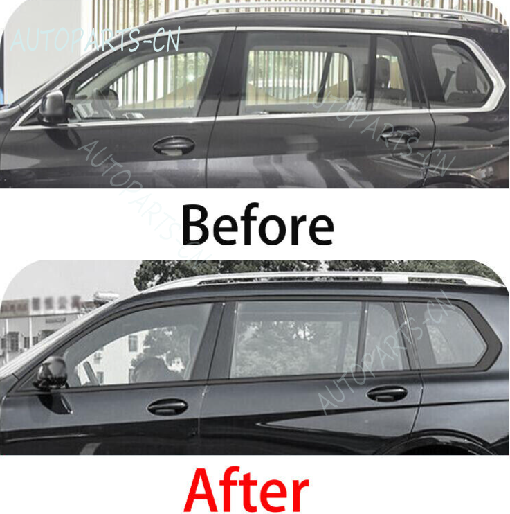 For BMW X7 G07 2019-2024 Black Stainless Steels Windows Sill Molding Strip Trim - Image 3
