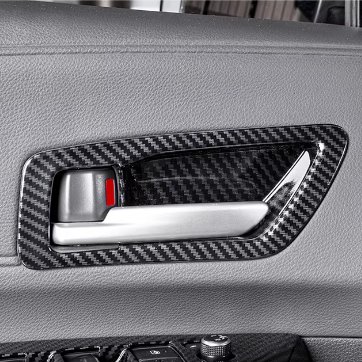 For 2021-2026 Toyota Sienna Carbon Fiber Inner Door Handle Bowl Cover Trim - Image 3