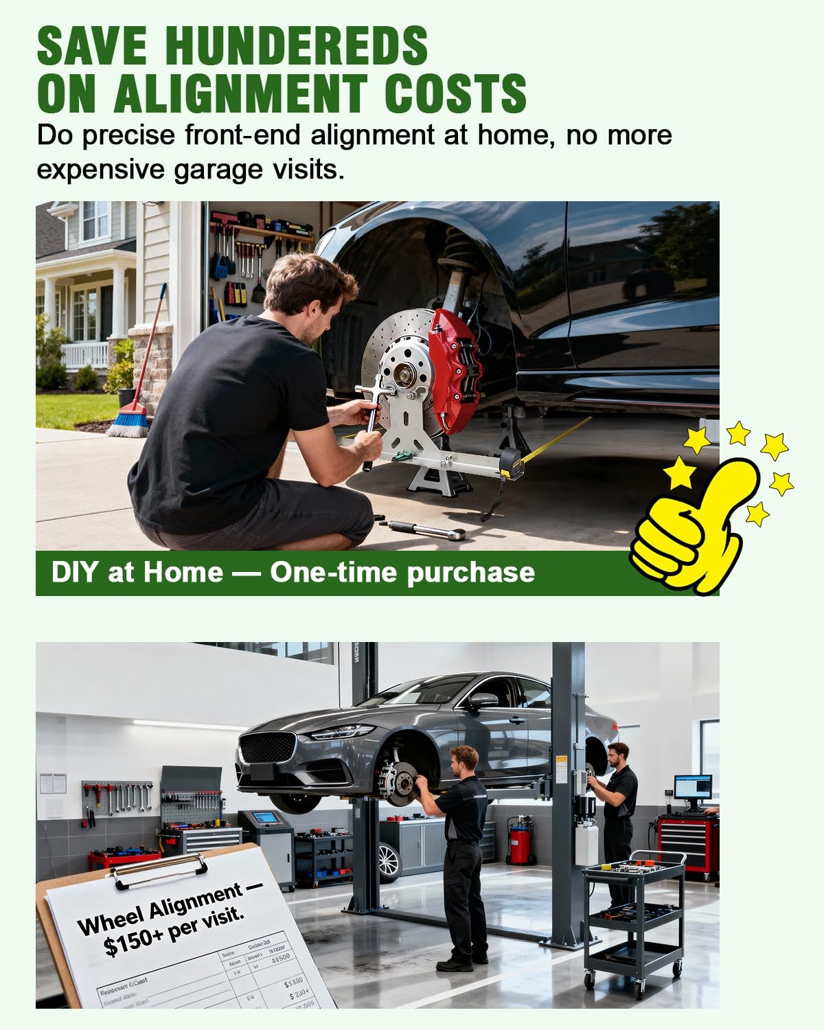 Upgraded Wheel Alignment Tool Kit Heavy Duty Stainless Steel Automotive Toe A... - Image 5