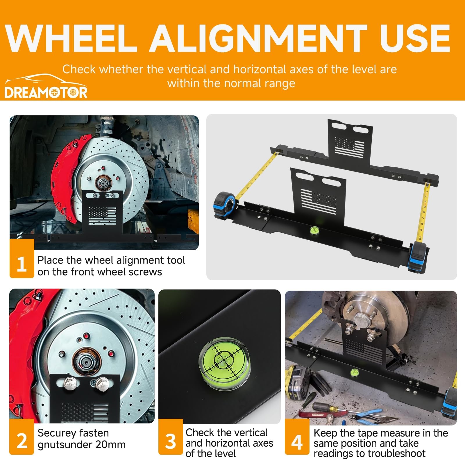 2PCS Wheel Alignment Tool, Automotive at Home Car Wheel Alignment Tool Kit, N... - Image 5