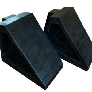 Heavy Duty Solid Rubber Wheel Chocks for RV, Trailer, Truck or Car. Pack of 2