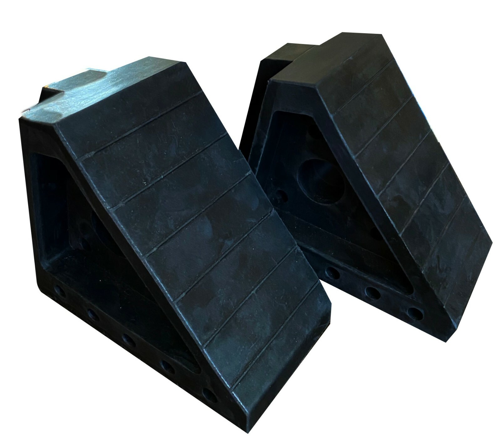Heavy Duty Solid Rubber Wheel Chocks for RV, Trailer, Truck or Car. Pack of 2