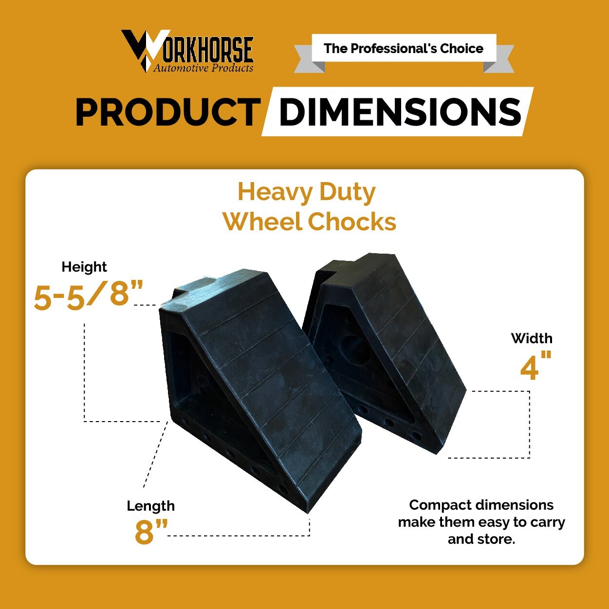 Heavy Duty Solid Rubber Wheel Chocks for RV, Trailer, Truck or Car. Pack of 2 - Image 3