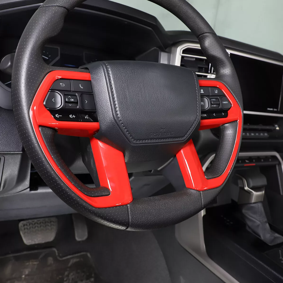 Car Steering Wheel Frame Cover Trim For Toyota Tundra 2022-2025 Accessories Red - Image 3