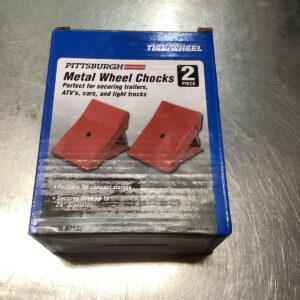 Pittsburgh Automotive 97130 Tire/Wheel 2 Pieces Foldable Metal Wheel Chocks