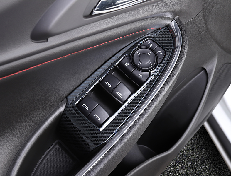 For Chevrolet Malibu 2016-2022 Window Switch Panel Cover Set Carbon Fiber Look - Image 4