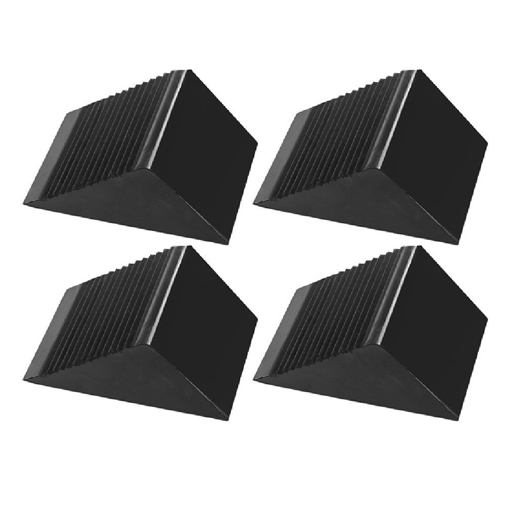 4 Pack Heavy Duty Rubber Wheel Chocks NonSlip Tire Stoppers for Vehicle Safety - Image 3