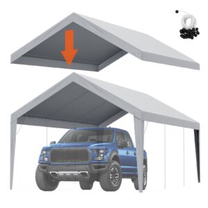 Carport Replacement Canopy Cover 12 x 20 ft, Garage Top Tent Shelter Tarp Heavy-