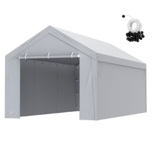 Carport Replacement Canopy Cover Top + Side Wall 10 x 20 ft, Garage Tent Shelter