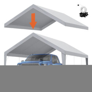 Carport Replacement Canopy Cover 13 x 20 ft, Garage Top Tent Shelter Tarp Heavy-