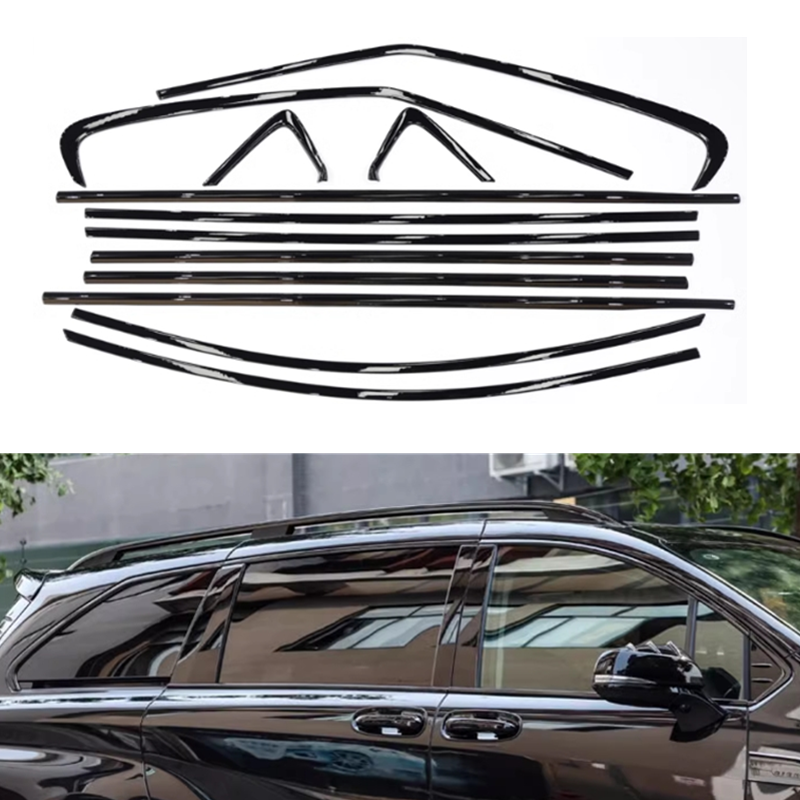 2021-25 For Toyota Sienna Black Titanium Window Frame cover Trim Moldings 18pcs