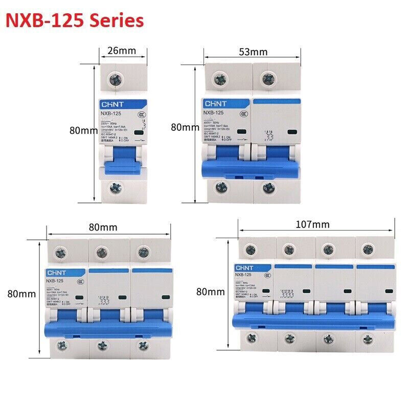 4Pc NXB-125 CHINT Circuit Breaker 3Pole AC400V Miniature Circuit Breaker 4 Value - Image 3