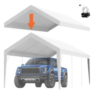 Carport Replacement Canopy Cover 10 x 20 ft, Garage Top Tent Shelter Tarp Heavy