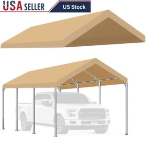Heavy Duty Carport Canopy Replacement Cover Waterproof UV Protection 10x20 ft US