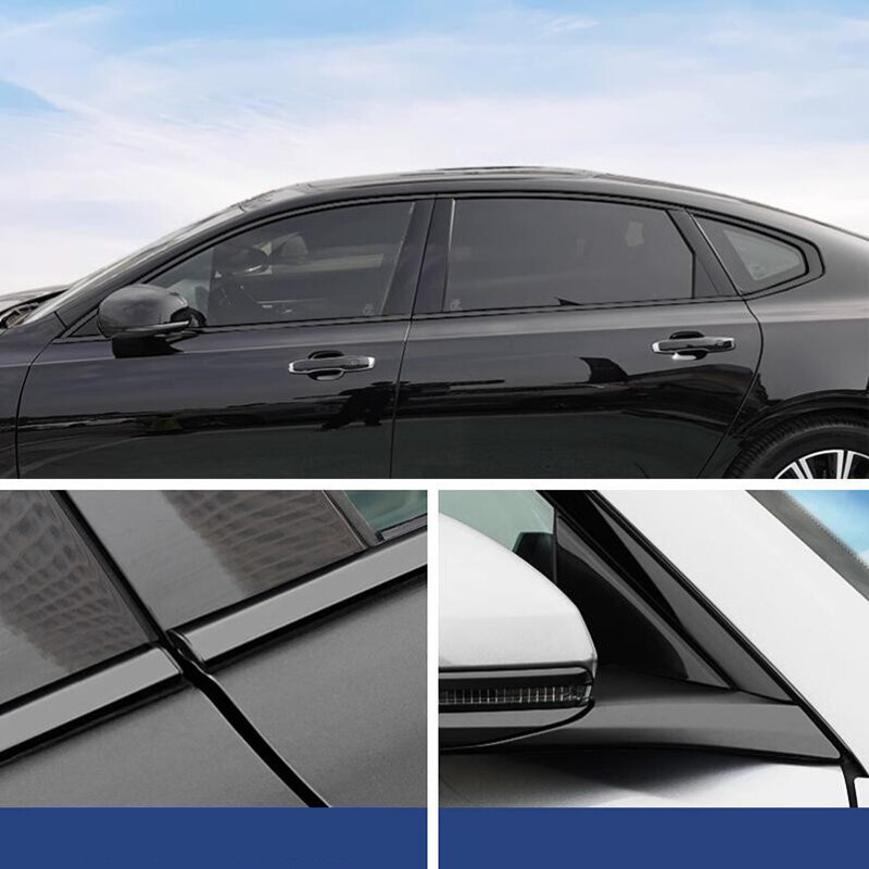 Black steel Car Window Frame Strip Cover Trim 10PCS Fits For Volvo S90 17-2023 - Image 2