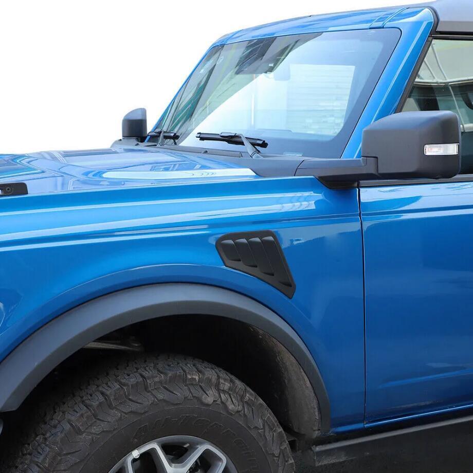 For 2021-2024 Ford Bronco ABS Black Exterior Side Fender Vent Overlay Cover Trim - Image 2