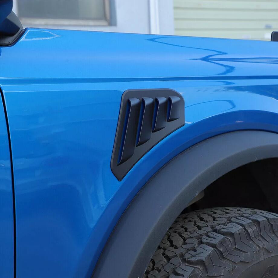 For 2021-2024 Ford Bronco ABS Black Exterior Side Fender Vent Overlay Cover Trim - Image 3