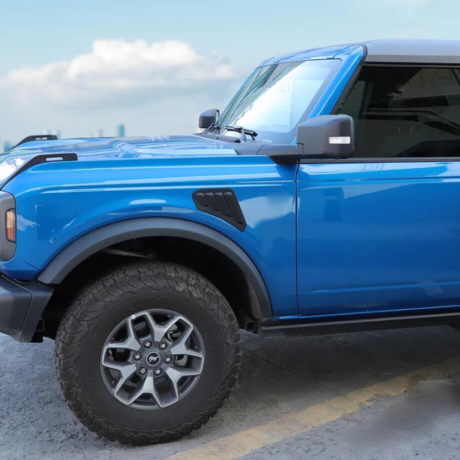 For 2021-2024 Ford Bronco ABS Black Exterior Side Fender Vent Overlay Cover Trim - Image 4