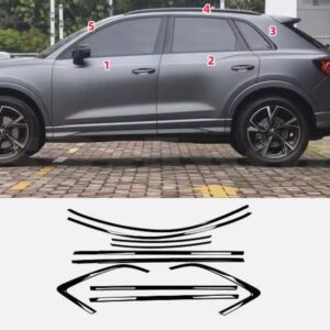 For 2019-2021 AUDI Q3 Black Steel Car Window frame Strip Cover Trim 10x