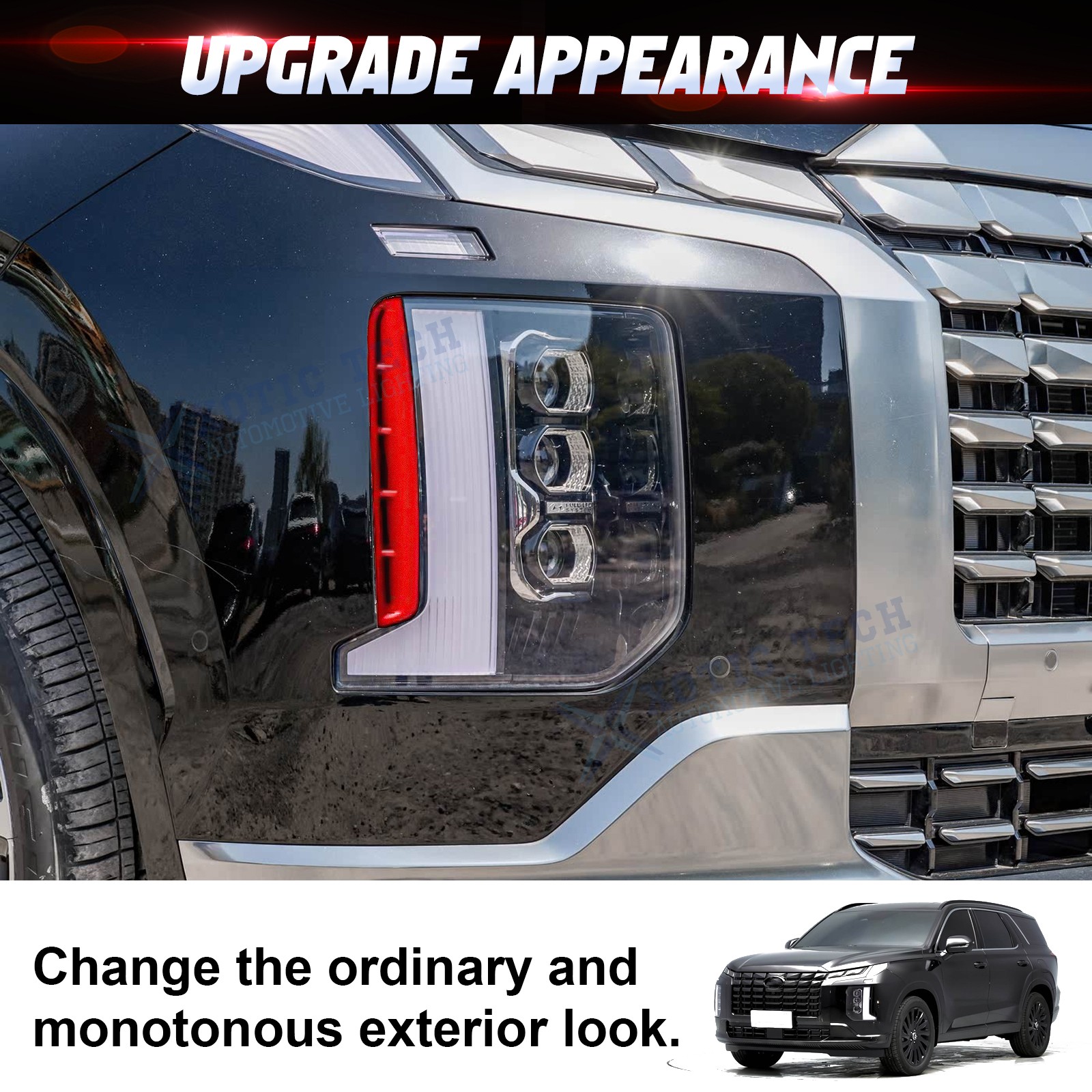 Red Head Fog Light Side Decoration Trim For Hyundai Palisade 23-2025 Accessories - Image 5