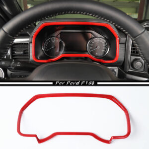 For 2021-2023 Ford F150 F-150 ABS Red Interior Dash Meter Panel Frame Cover Trim