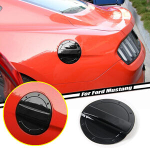 For 2015-2022 Ford Mustang Black Look Filler Fuel Door Tank Gas Cap Cover Trim