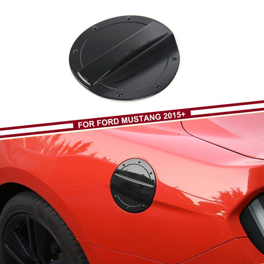 For 2015-2022 Ford Mustang Black Look Filler Fuel Door Tank Gas Cap Cover Trim - Image 2
