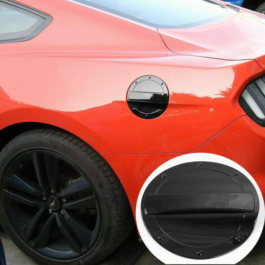 For 2015-2022 Ford Mustang Black Look Filler Fuel Door Tank Gas Cap Cover Trim - Image 3