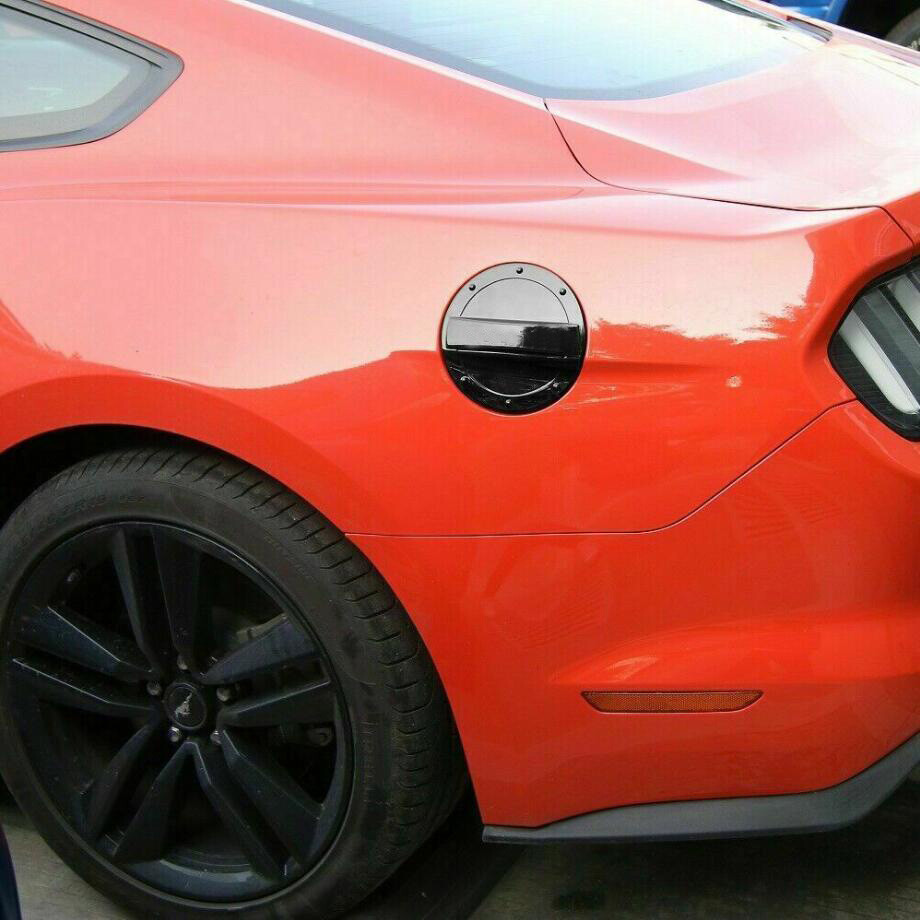 For 2015-2022 Ford Mustang Black Look Filler Fuel Door Tank Gas Cap Cover Trim - Image 4