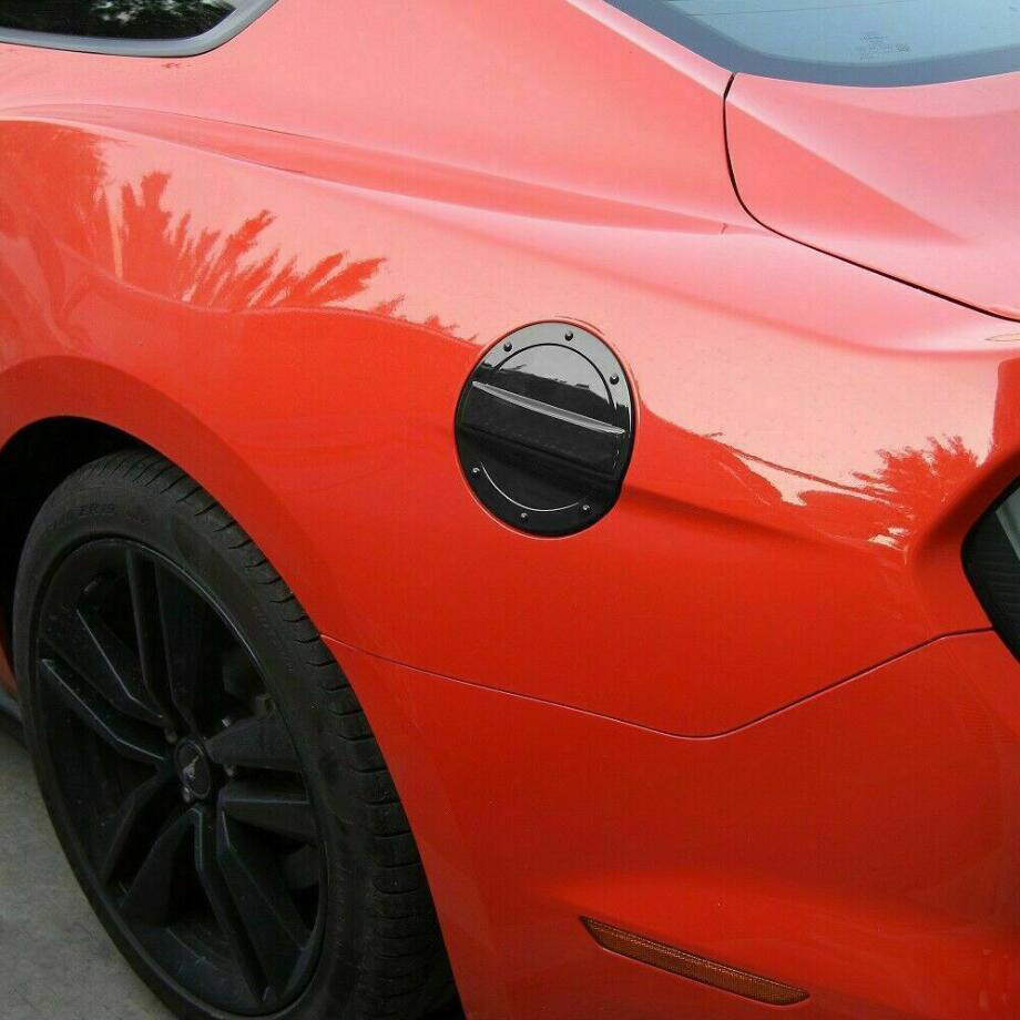 For 2015-2022 Ford Mustang Black Look Filler Fuel Door Tank Gas Cap Cover Trim - Image 5