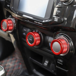 3P Inner AC Switch Knob Cover Trim Ring For Toyota 4Runner 10-23 Accessories Red