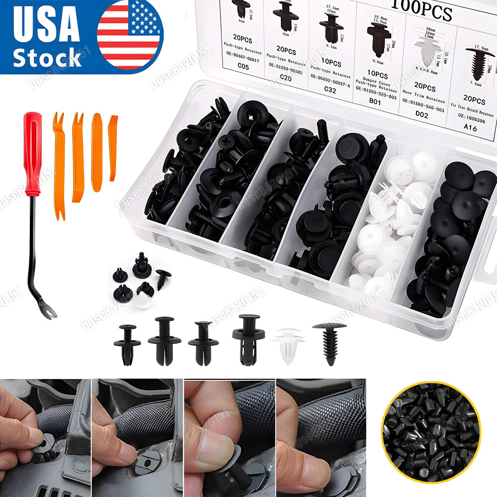 Car Accessories Clip Trim Push Pin Rivet Bumper Door Panel Retainer Fastener Kit