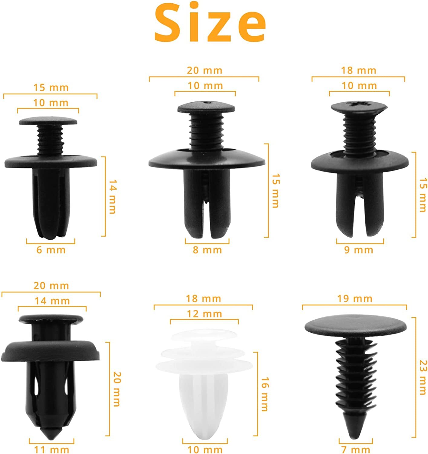 Car Accessories Clip Trim Push Pin Rivet Bumper Door Panel Retainer Fastener Kit - Image 3