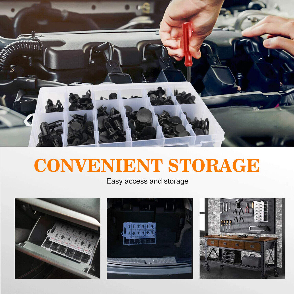 Car Accessories Clip Trim Push Pin Rivet Bumper Door Panel Retainer Fastener Kit - Image 5