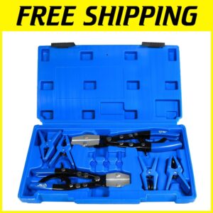 9pcs Hose Fluid Stopper Set with 8 & 10 Inch Pinch Pliers for Automotive Repair