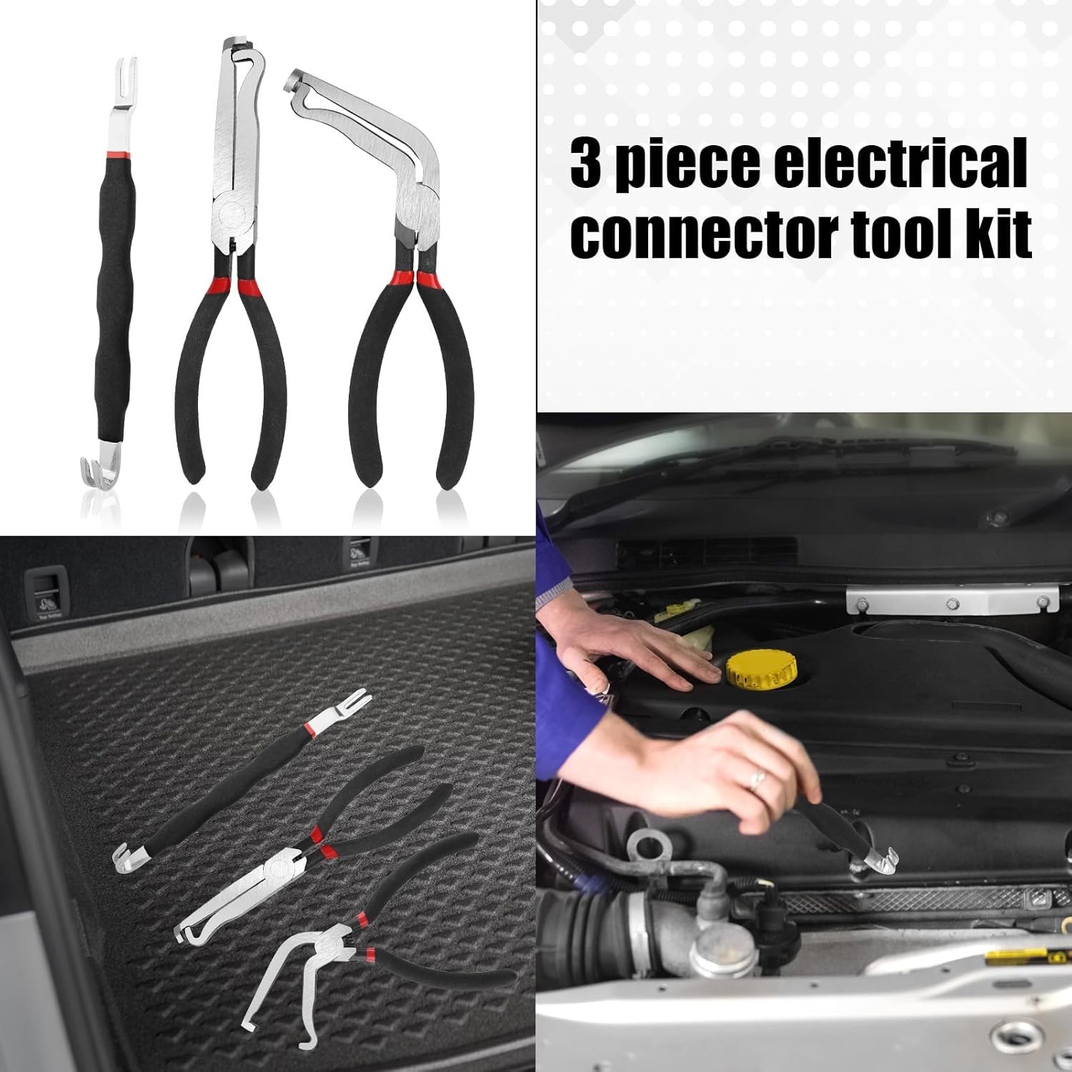 3Pc Electrical Disconnect Pliers For Car Connector Separator Automotive Tool Kit - Image 4