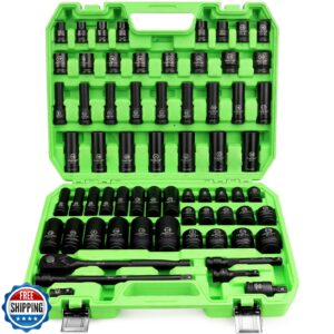 SWANLAKE 1/2" Drive Impact Socket Set, 66-Piece Standard SAE (3/8