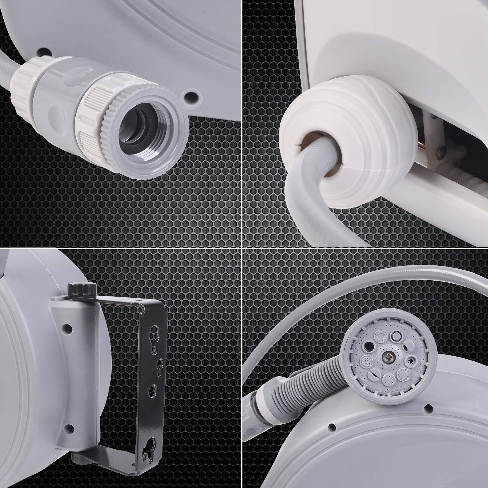 Retractable Garden Water Hose Reel Storage Gun Rewind Wall Mount 32Feet/65Fee... - Image 4