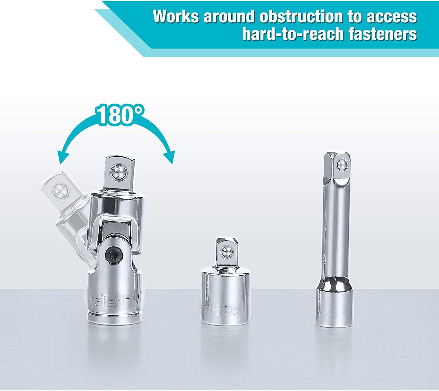 DURATECH Drive Tool Accessory Set/Socket Accessory Kit w/EVA Foam Tool Organizer - Image 4