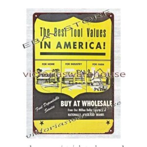 1968 US General Supply Power Tools Hand Tools Automotive Office metal tin sign