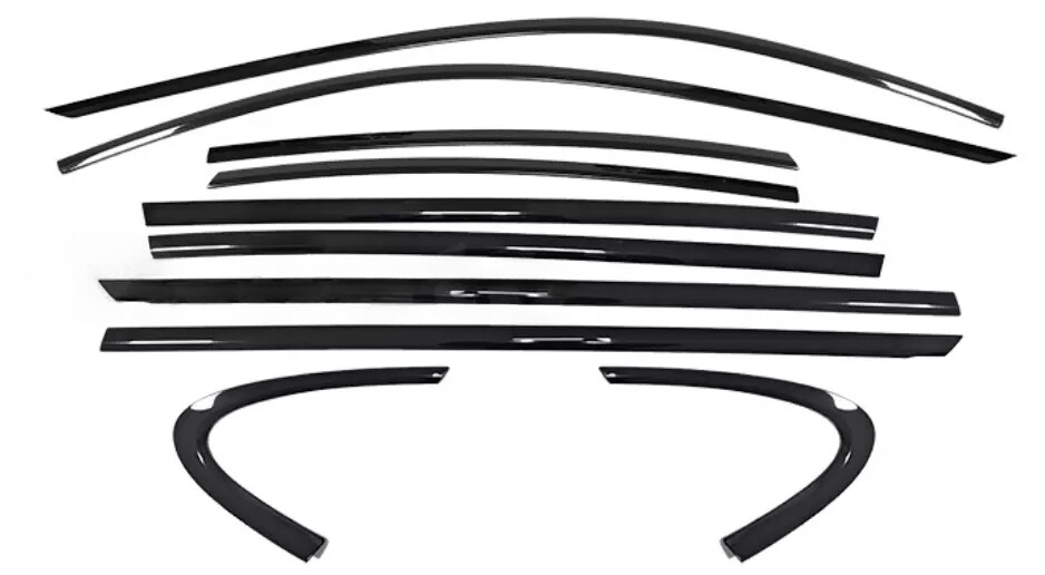 For 17-2023 Porsche Panamera Chrome Black Windows Strip Sill Molding Cover Trims - Image 2