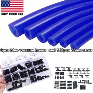 1/8" 5/32" 3/16" 1/4" 5/16" 3/8" Automotive Silicone Vacuum Tubing Hose line Kit