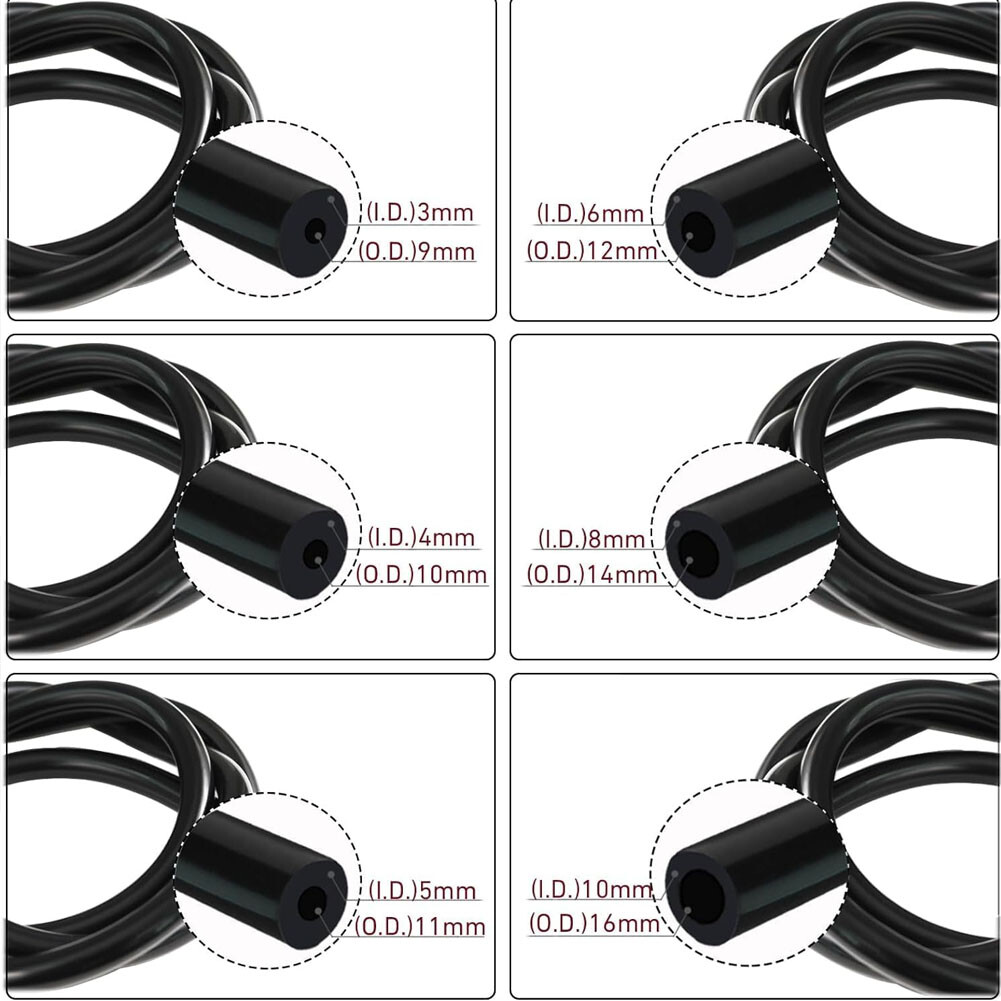 1/8" 5/32" 3/16" 1/4" 5/16" 3/8" Automotive Silicone Vacuum Tubing Hose line Kit - Image 4