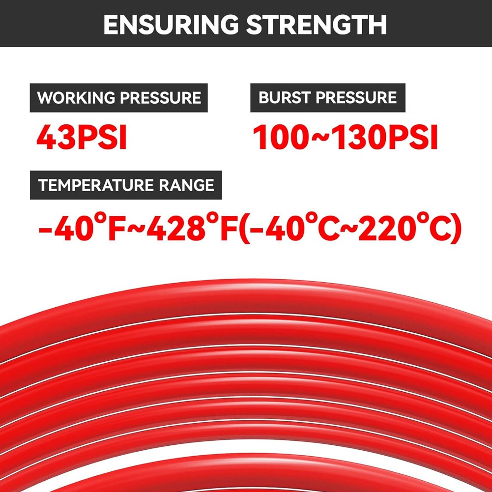 5Ft 6PCS Silicone Vacuum Hose Pipe Automotive+113PCS Vacuum Line Connectors Red - Image 5